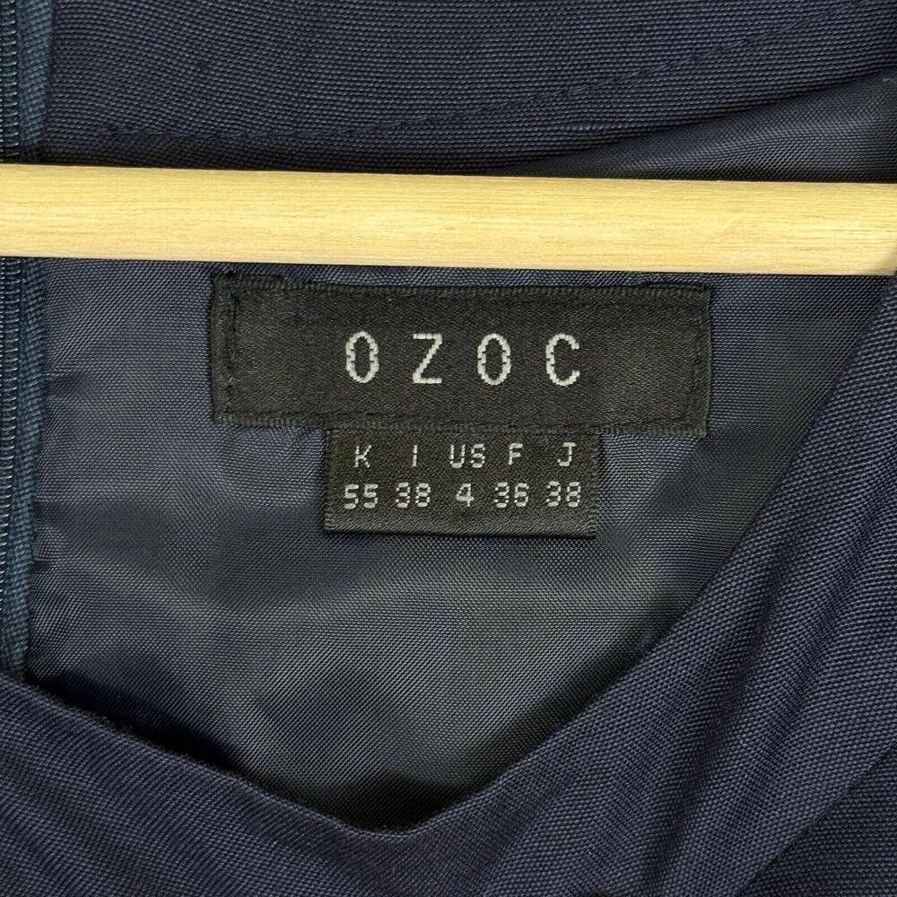 OZOC  Dress Womens 4 Sleeveless Shift Navy Blue Academic Minimalist Quiet Luxury - Picture 6 of 7